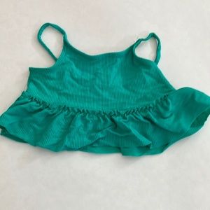 Teal ruffle swim top
